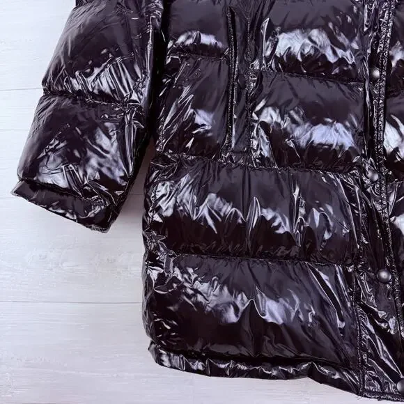 Zara Oversized Puffer Coat Glossy Shiny Jacket Size Medium‎ Black Vogue Runway